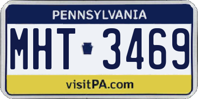 PA license plate MHT3469