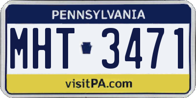 PA license plate MHT3471