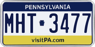 PA license plate MHT3477