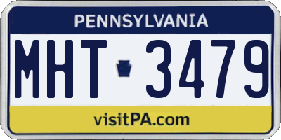 PA license plate MHT3479