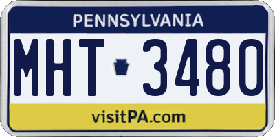 PA license plate MHT3480
