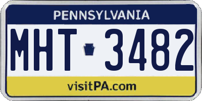 PA license plate MHT3482