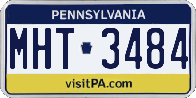 PA license plate MHT3484