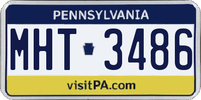PA license plate MHT3486
