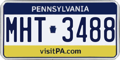 PA license plate MHT3488