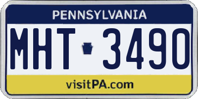 PA license plate MHT3490