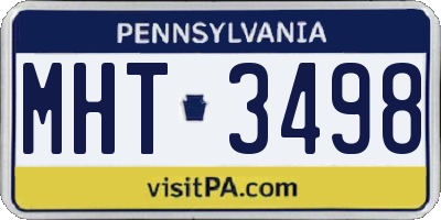 PA license plate MHT3498