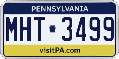 PA license plate MHT3499