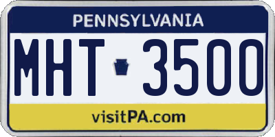 PA license plate MHT3500