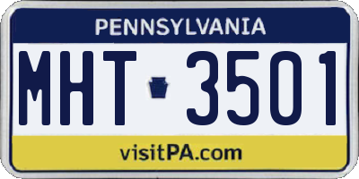PA license plate MHT3501
