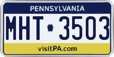 PA license plate MHT3503