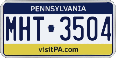 PA license plate MHT3504