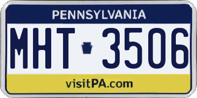 PA license plate MHT3506