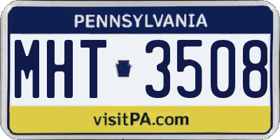 PA license plate MHT3508