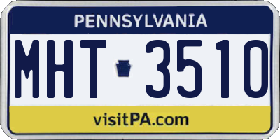 PA license plate MHT3510