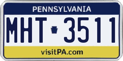 PA license plate MHT3511
