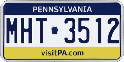 PA license plate MHT3512