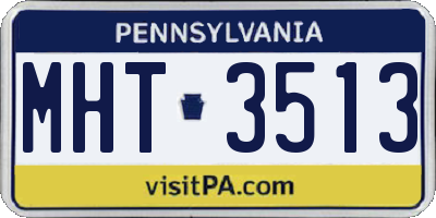 PA license plate MHT3513