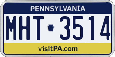 PA license plate MHT3514