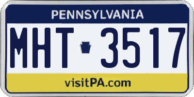 PA license plate MHT3517