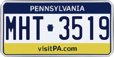 PA license plate MHT3519