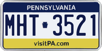 PA license plate MHT3521