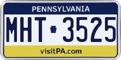 PA license plate MHT3525