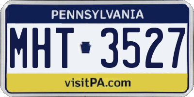 PA license plate MHT3527