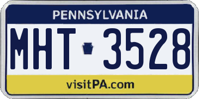 PA license plate MHT3528
