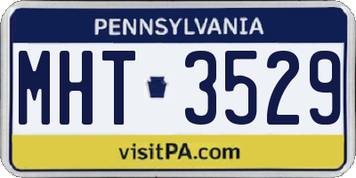 PA license plate MHT3529