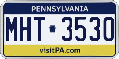 PA license plate MHT3530