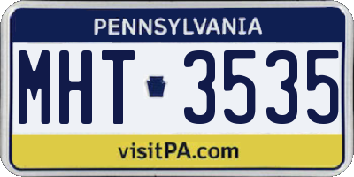 PA license plate MHT3535