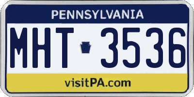 PA license plate MHT3536