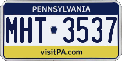 PA license plate MHT3537