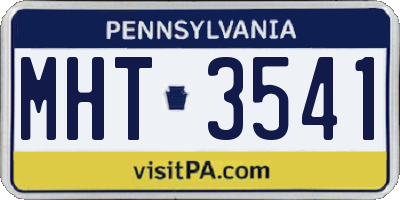 PA license plate MHT3541
