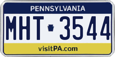 PA license plate MHT3544