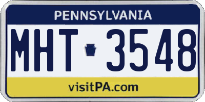 PA license plate MHT3548