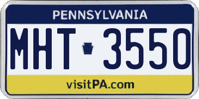 PA license plate MHT3550
