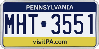 PA license plate MHT3551