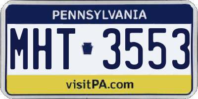 PA license plate MHT3553