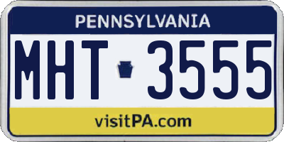 PA license plate MHT3555