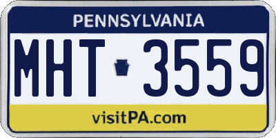 PA license plate MHT3559