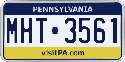 PA license plate MHT3561
