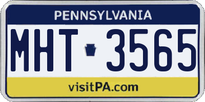 PA license plate MHT3565