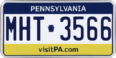 PA license plate MHT3566