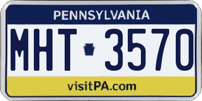 PA license plate MHT3570