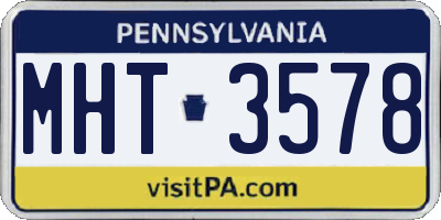 PA license plate MHT3578