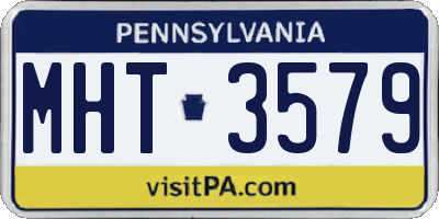 PA license plate MHT3579