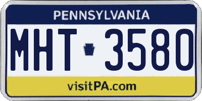 PA license plate MHT3580