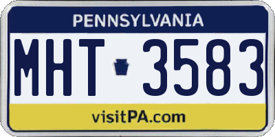 PA license plate MHT3583